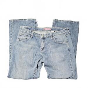 Vintage Levis Flare Leg Jeans Y2K Juniors Size 15 M Medium Wash